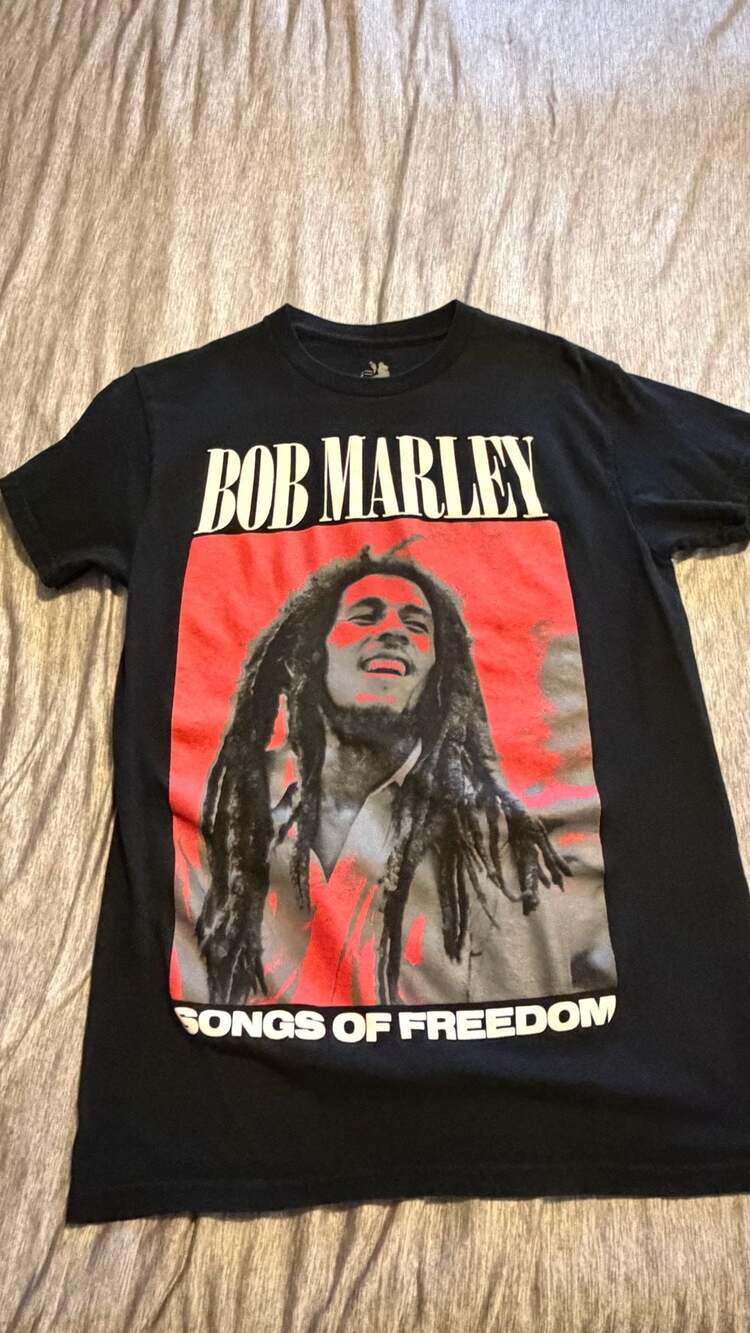 Zion Rootswear Bob Marley Songs Of Freedom Black Graphic T-Shirt